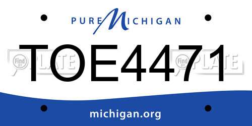TOE4471 Michigan License Plate