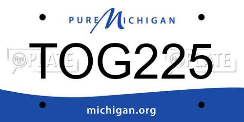 TOG225 Michigan License Plate