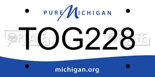 TOG228 Michigan License Plate