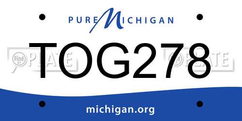 TOG278 Michigan License Plate