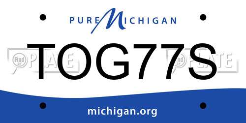 TOG77S Michigan License Plate