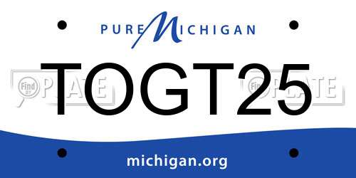 TOGT25 Michigan License Plate