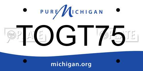 TOGT75 Michigan License Plate