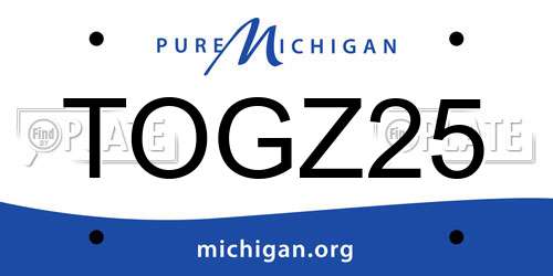 TOGZ25 Michigan License Plate