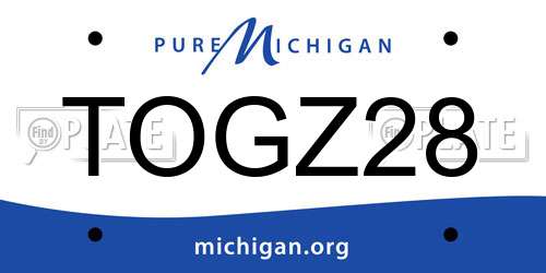 TOGZ28 Michigan License Plate