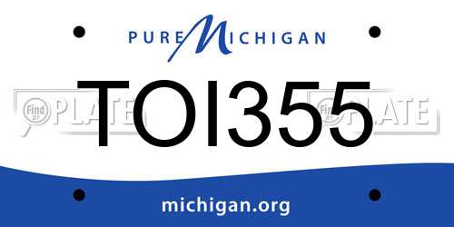 TOI355 Michigan License Plate