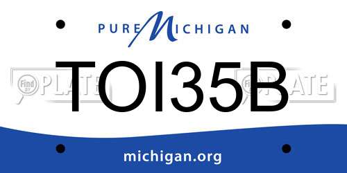 TOI35B Michigan License Plate