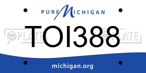TOI388 Michigan License Plate