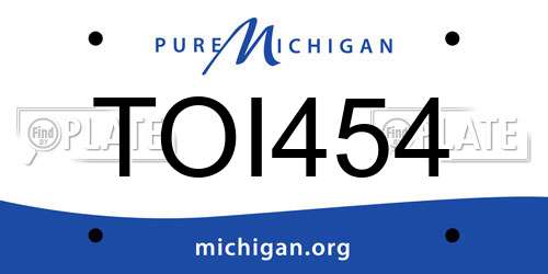 TOI454 Michigan License Plate