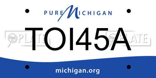 TOI45A Michigan License Plate