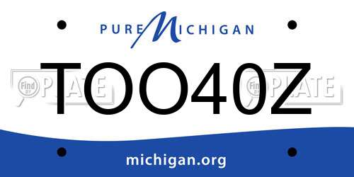 TOO40Z Michigan License Plate