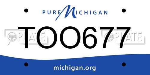 TOO677 Michigan License Plate