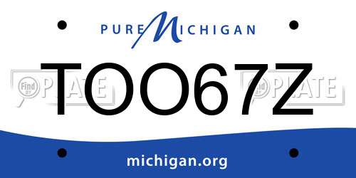 TOO67Z Michigan License Plate