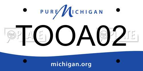 TOOA02 Michigan License Plate