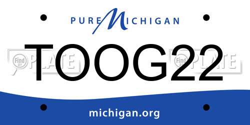 TOOG22 Michigan License Plate