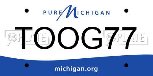 TOOG77 Michigan License Plate