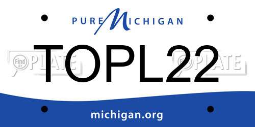 TOPL22 Michigan License Plate