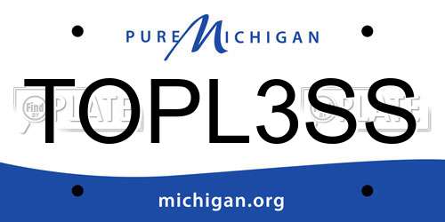 TOPL3SS Michigan License Plate