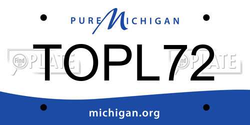 TOPL72 Michigan License Plate