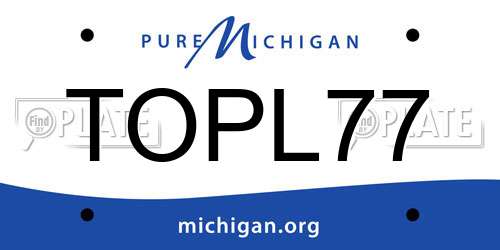 TOPL77 Michigan License Plate