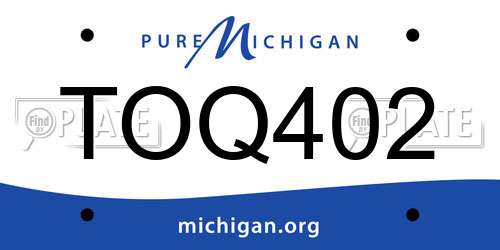 TOQ402 Michigan License Plate