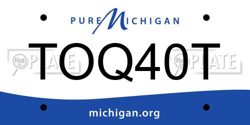 TOQ40T Michigan License Plate
