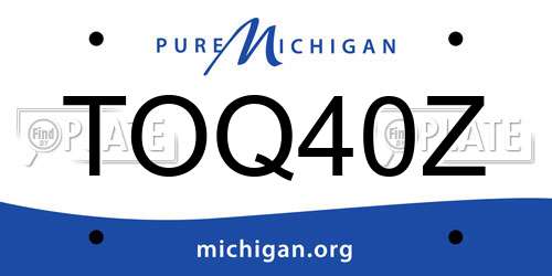 TOQ40Z Michigan License Plate