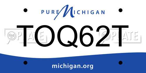 TOQ62T Michigan License Plate