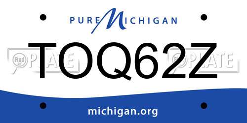 TOQ62Z Michigan License Plate