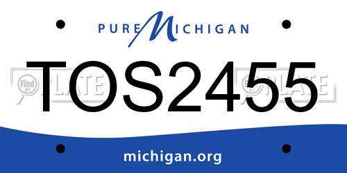 TOS2455 Michigan License Plate