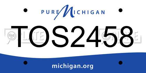 TOS2458 Michigan License Plate