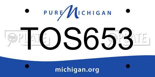 TOS653 Michigan License Plate