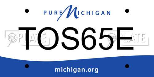 TOS65E Michigan License Plate