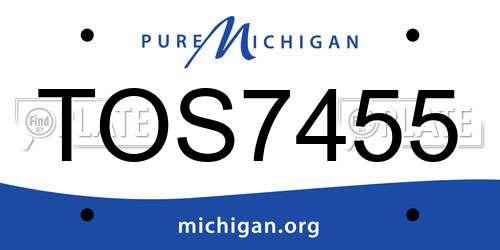 TOS7455 Michigan License Plate