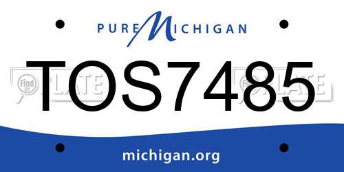TOS7485 Michigan License Plate