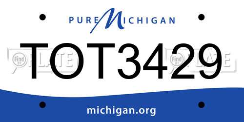 TOT3429 Michigan License Plate