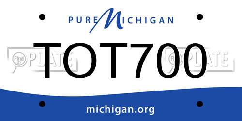 TOT700 Michigan License Plate