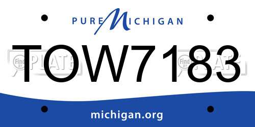 TOW7183 Michigan License Plate