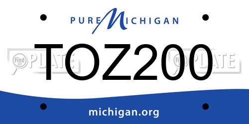 TOZ200 Michigan License Plate