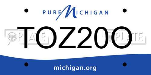 TOZ20O Michigan License Plate