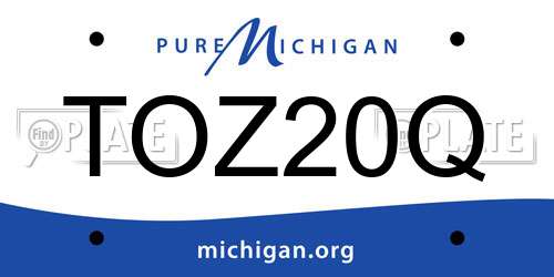 TOZ20Q Michigan License Plate
