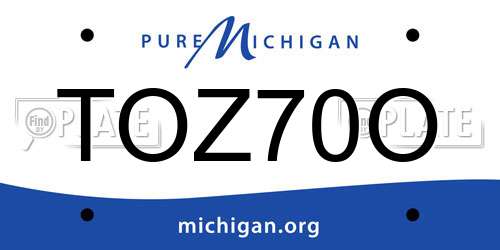 TOZ70O Michigan License Plate