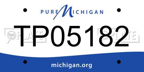TP05182 Michigan License Plate