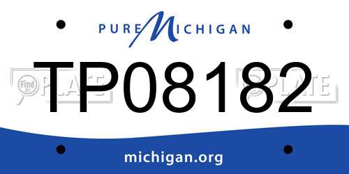 TP08182 Michigan License Plate