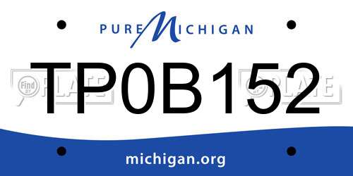 TP0B152 Michigan License Plate