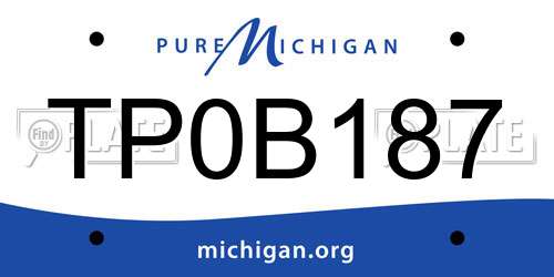 TP0B187 Michigan License Plate