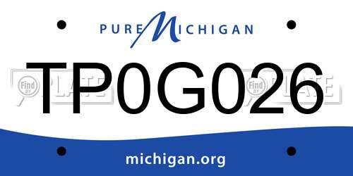 TP0G026 Michigan License Plate