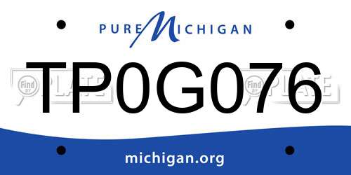 TP0G076 Michigan License Plate