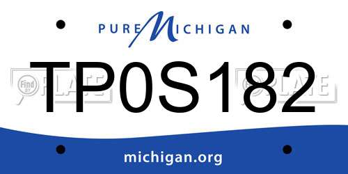 TP0S182 Michigan License Plate