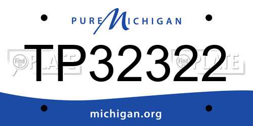 TP32322 Michigan License Plate